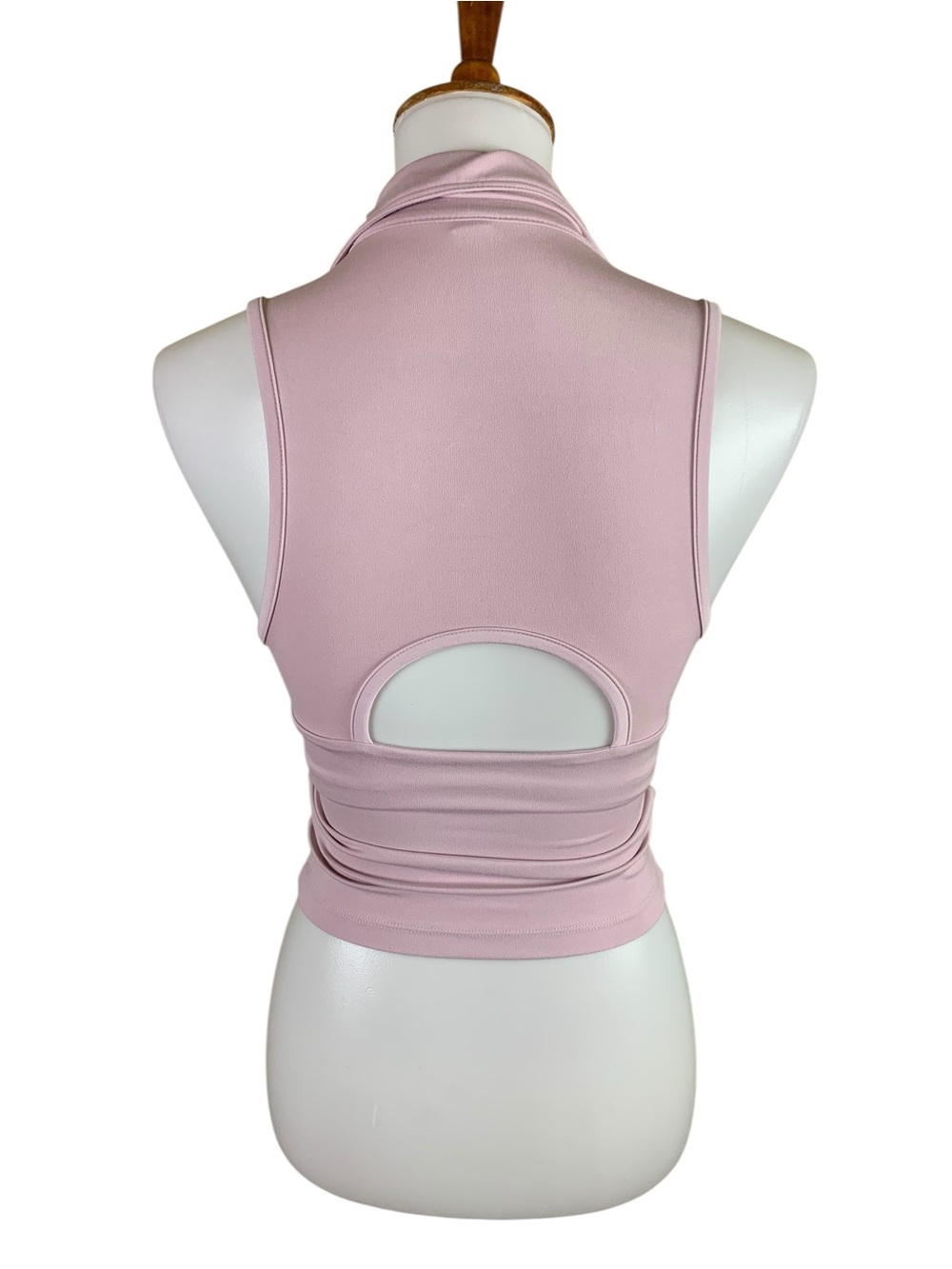 Beyond Yoga Pink Sleeveless Collared V Neck Tank Top XS Stretch Athleisure - Picture 3 of 4